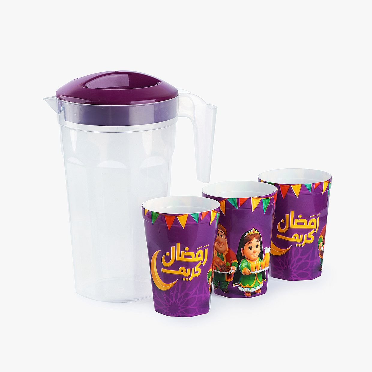 Water pitcher set with 3 cups - Image 2